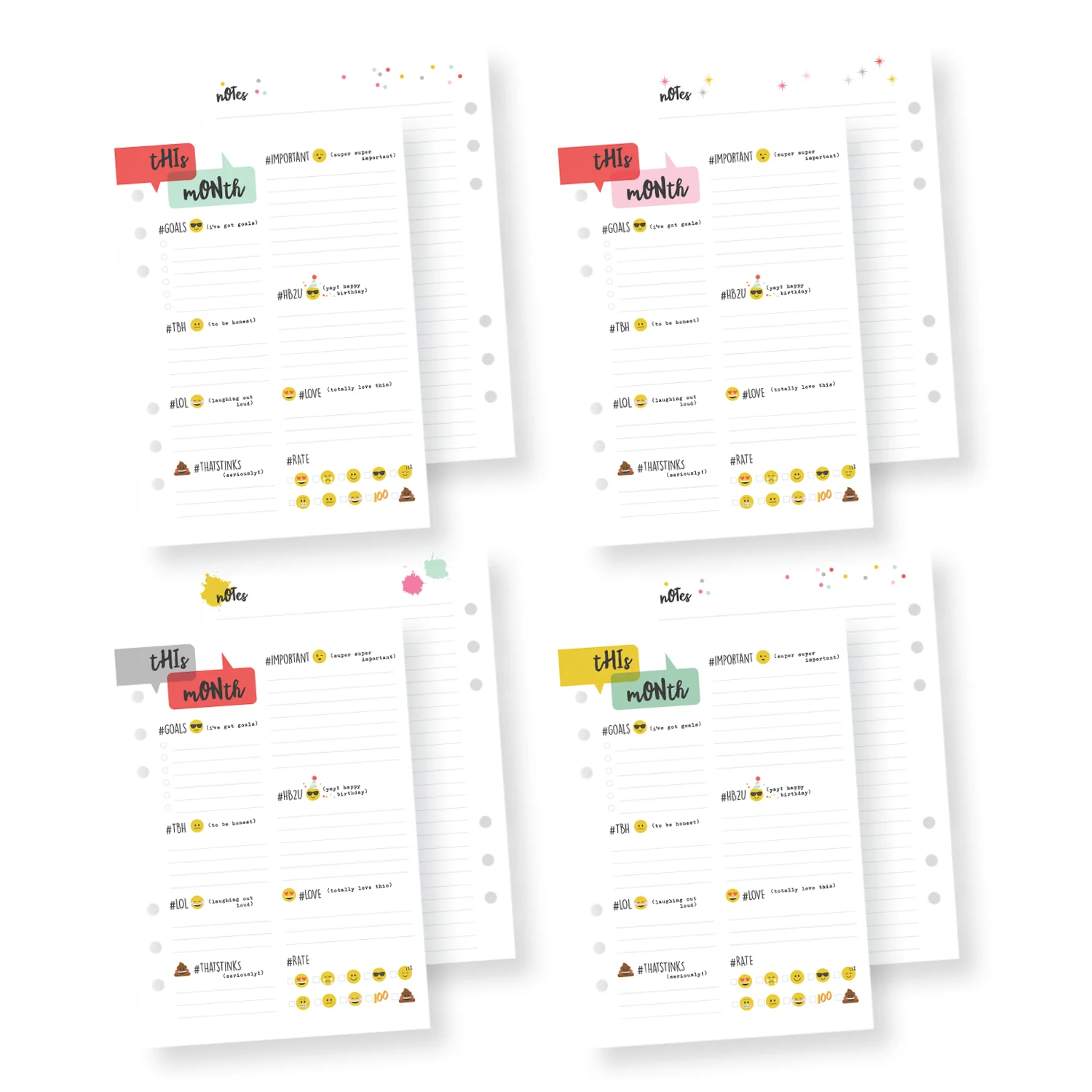 A5 Planner Emoji Love Insert set - Image 7