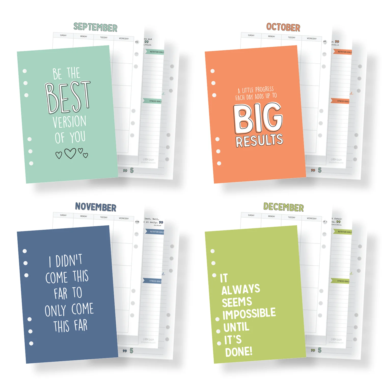 A5 Planner Fitness Inserts - Image 3