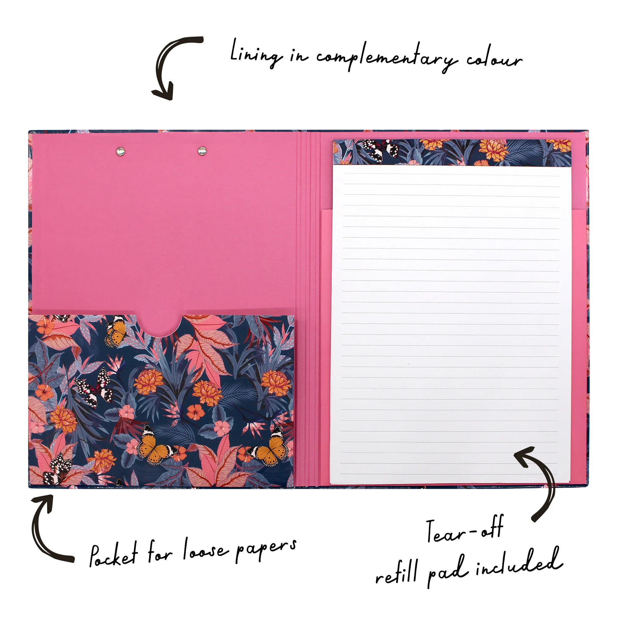 Bloom A4 Padfolio in Blue - Image 3