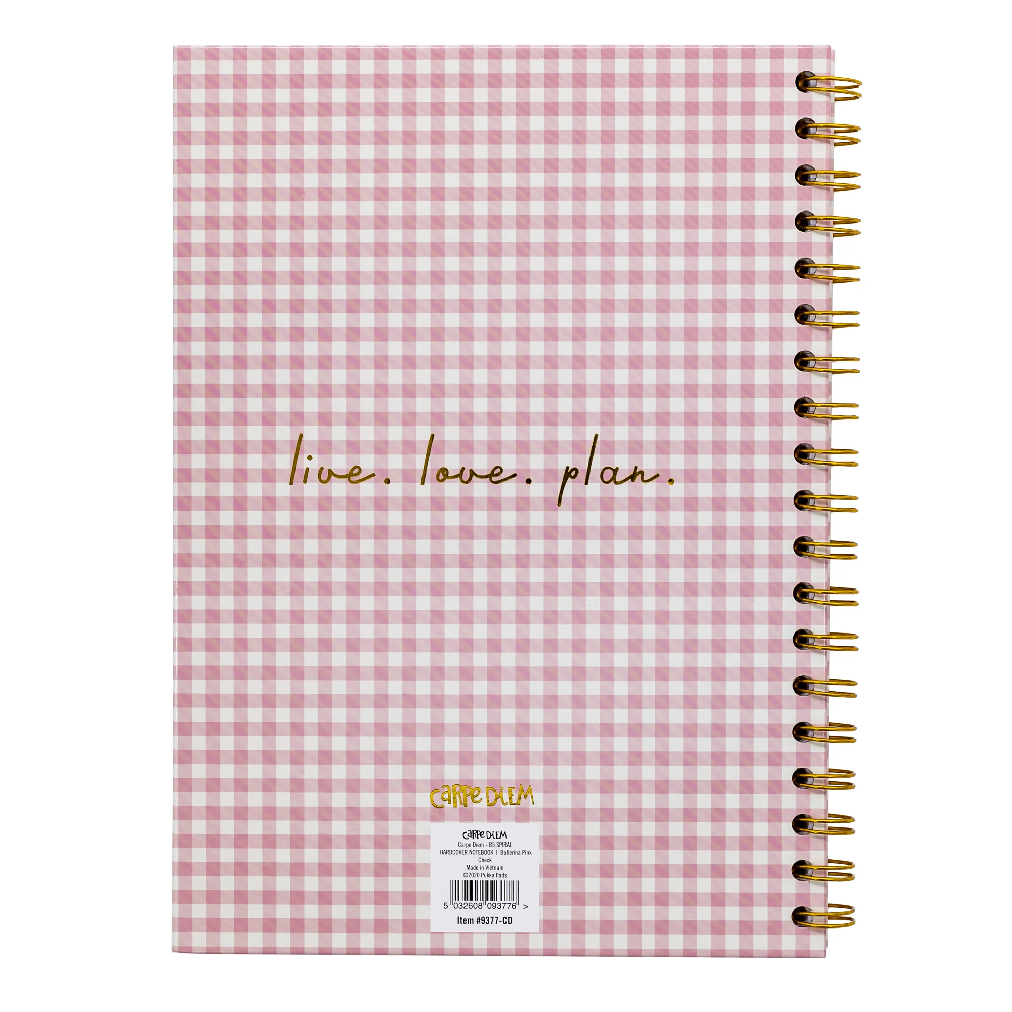 Ballerina Pink Check B5 Hardcover Notebook - Image 3