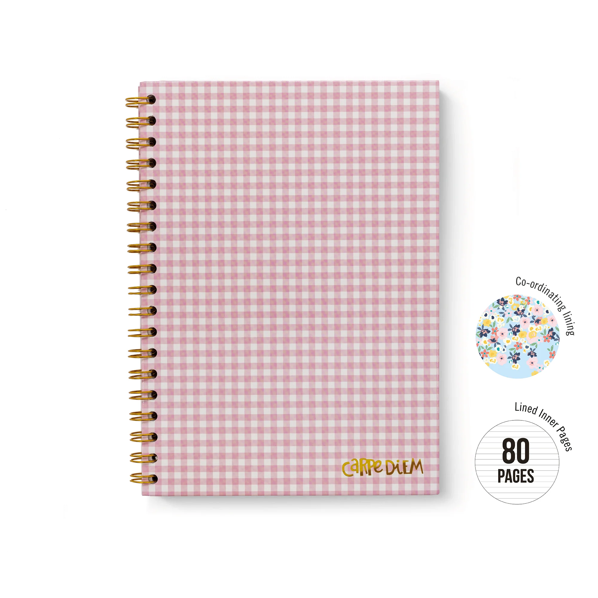 Ballerina Pink Check B5 Hardcover Notebook - Image 5