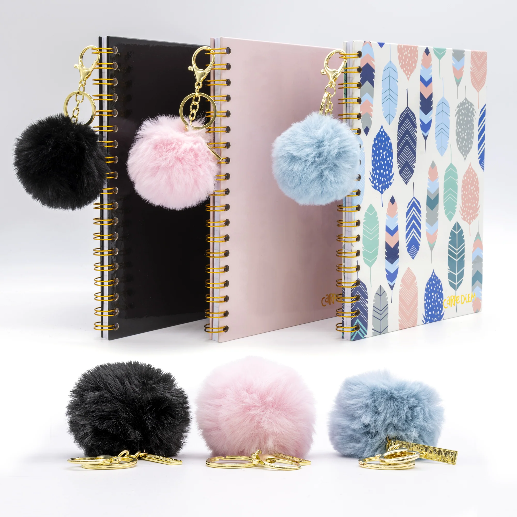 Ballerina Pink Faux Fur Pom Pom Keyring - Image 6