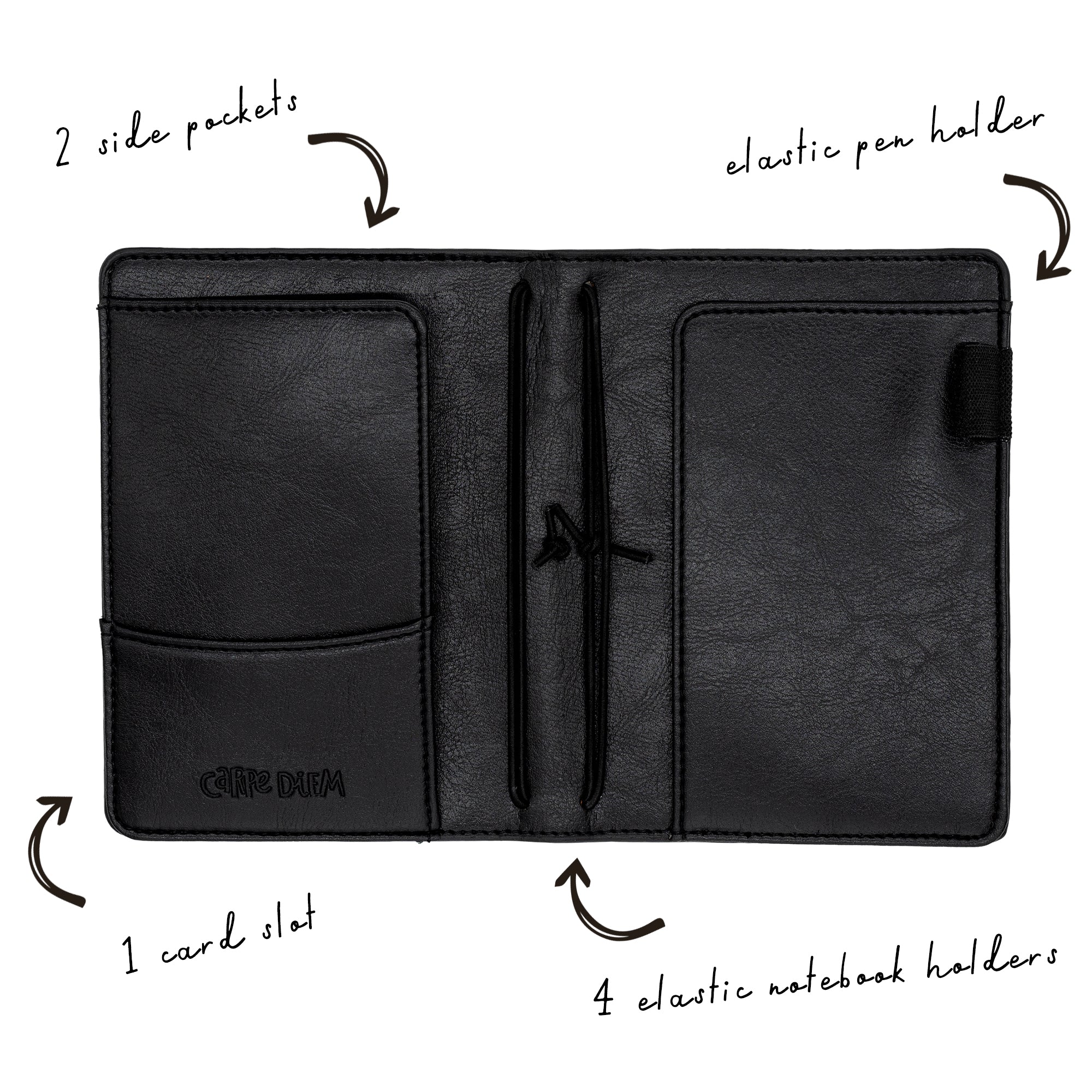 Black A6 Notebook and Passport Holder - Image 3
