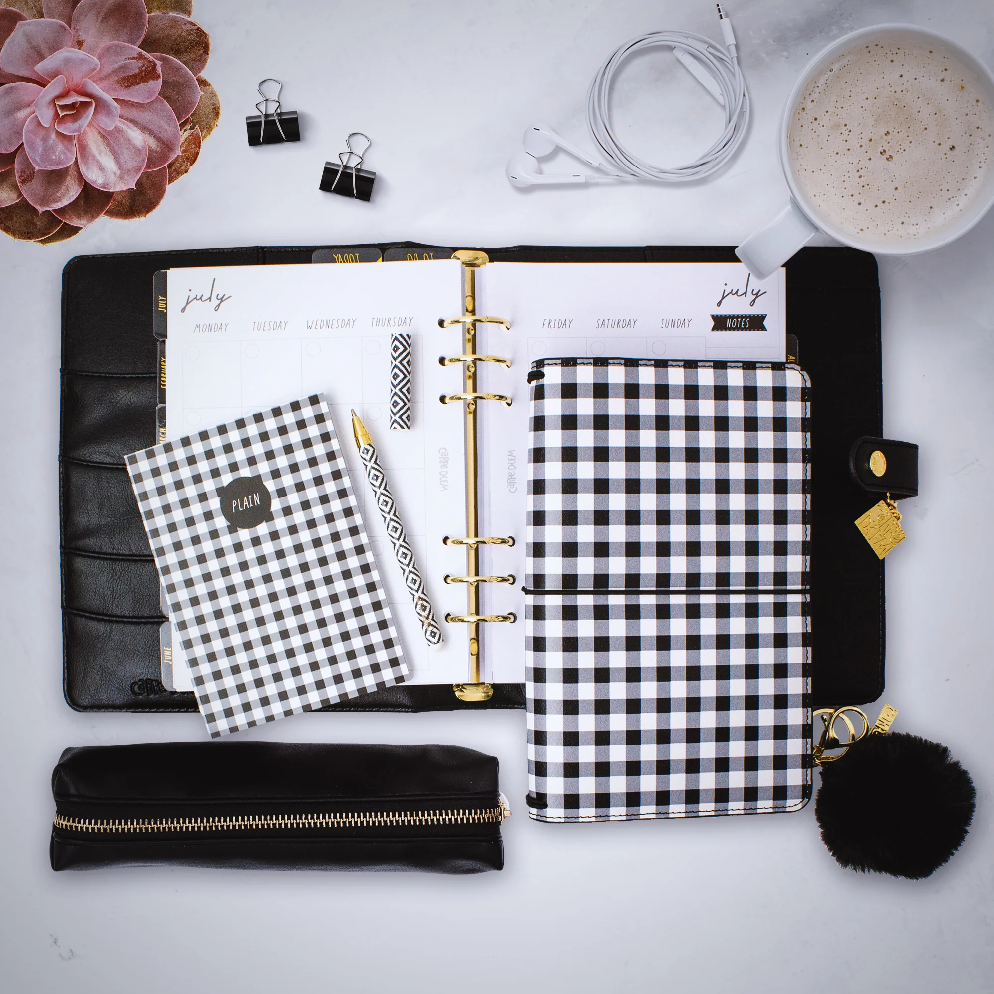 Black 8" Slim Pencil Case/Pouch - Image 6