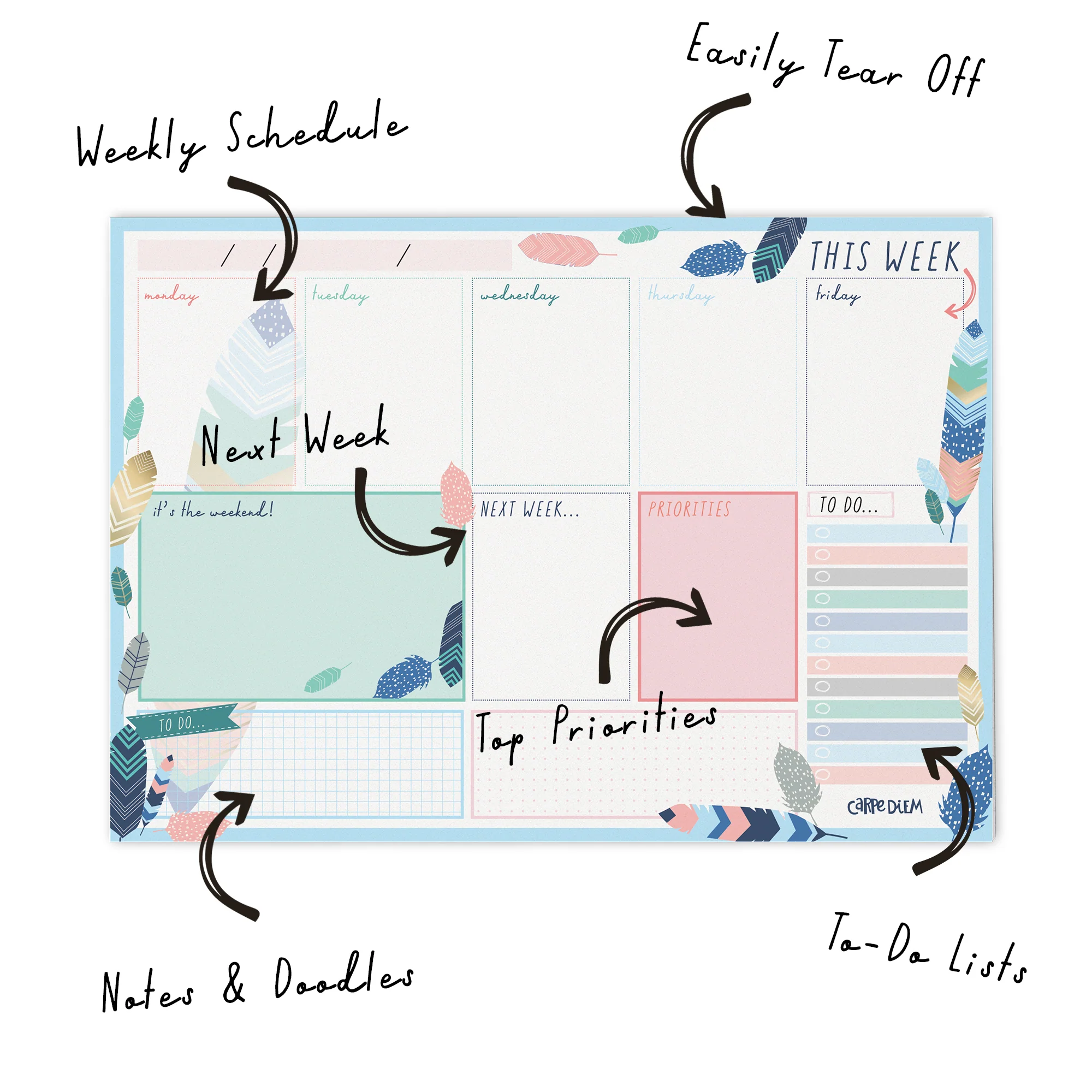 Feathers Weekly Planner Pad - Image 3