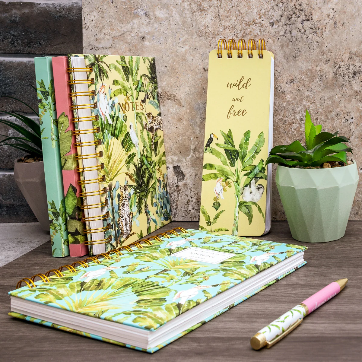 Carpe Diem x La Papelaria, Hard Cover Spiral Notebook in Tropical Print - Image 3