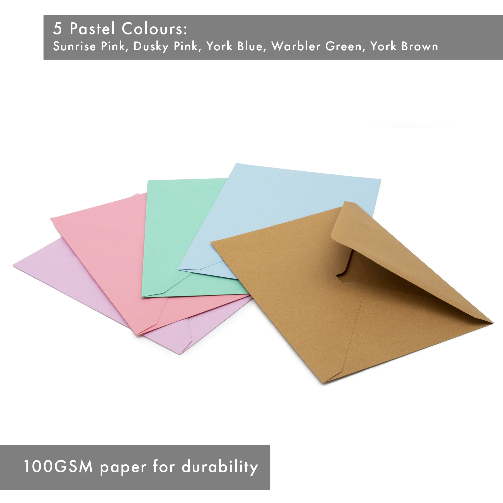 Pastel Coloured Assorted A7 Envelopes - Pack of 25 - Image 3