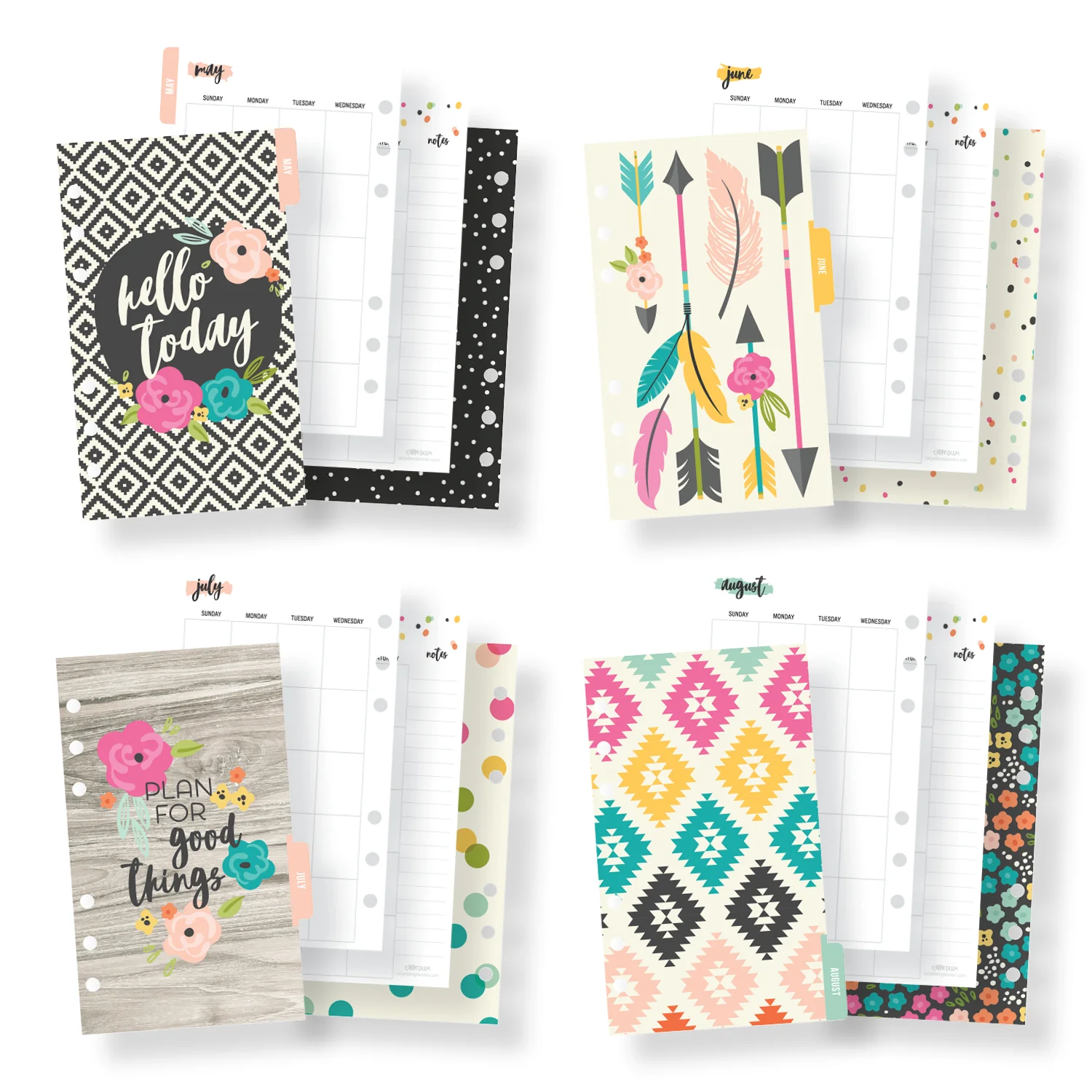 Personal Planner Good Vibes Monthly Inserts - Image 3