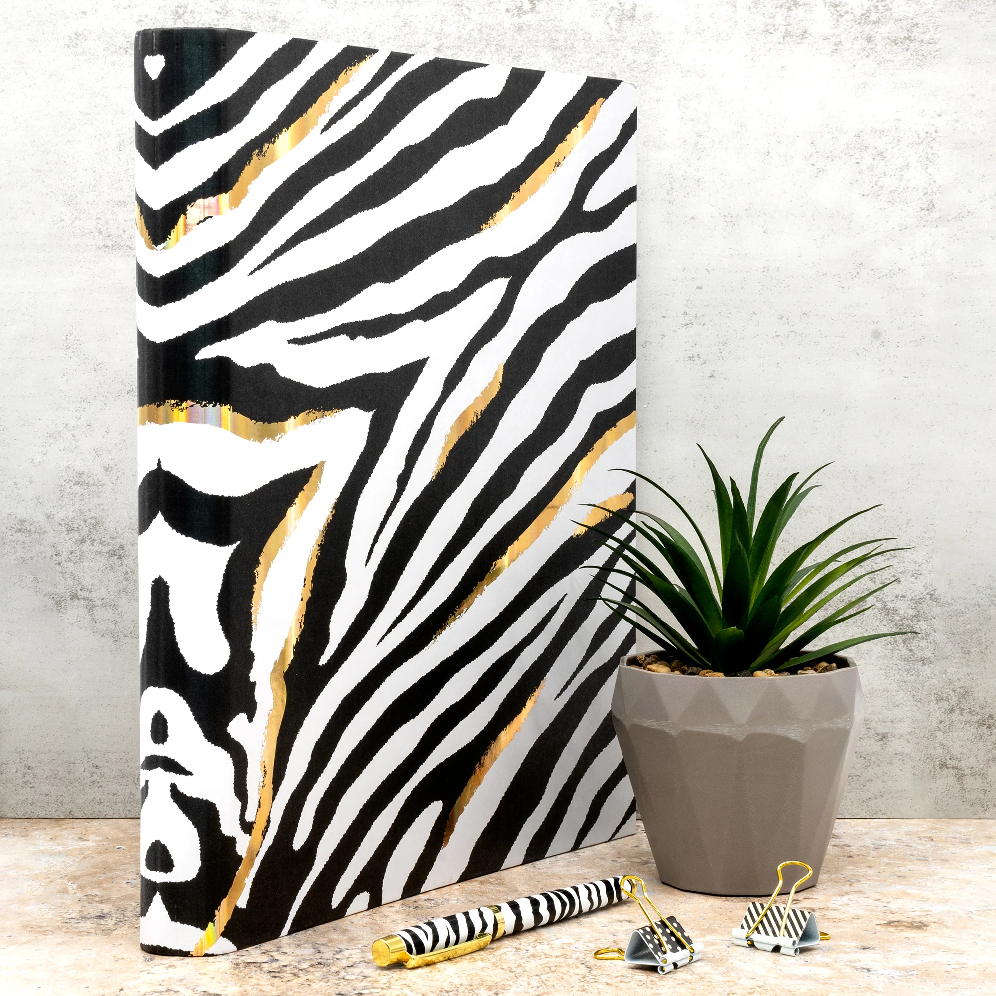 Wild Zebra Print Rollbound Binder Preloaded 3-Ring - Image 5