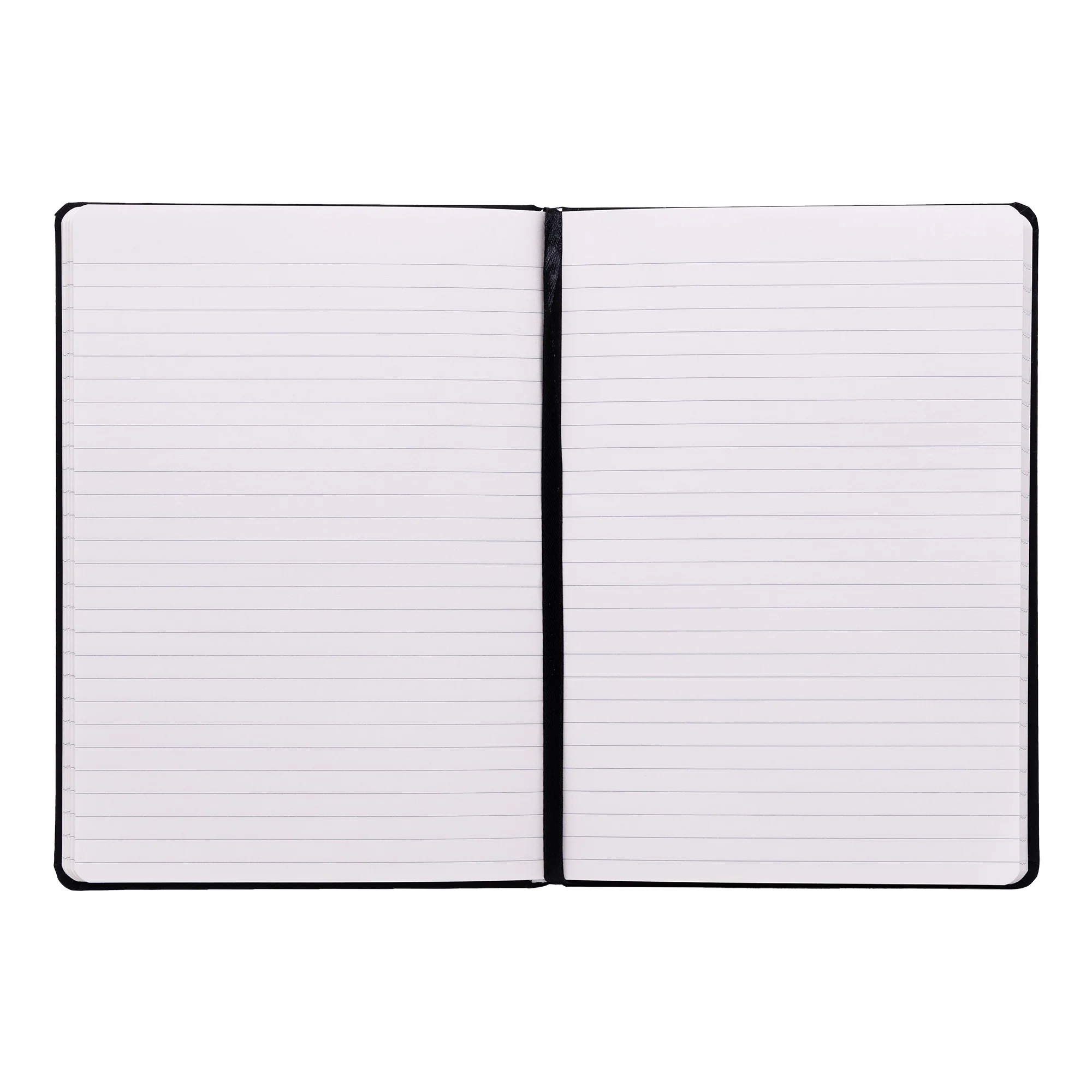 Soft Cover A5 Notebook College Ruled in Black - Image 4