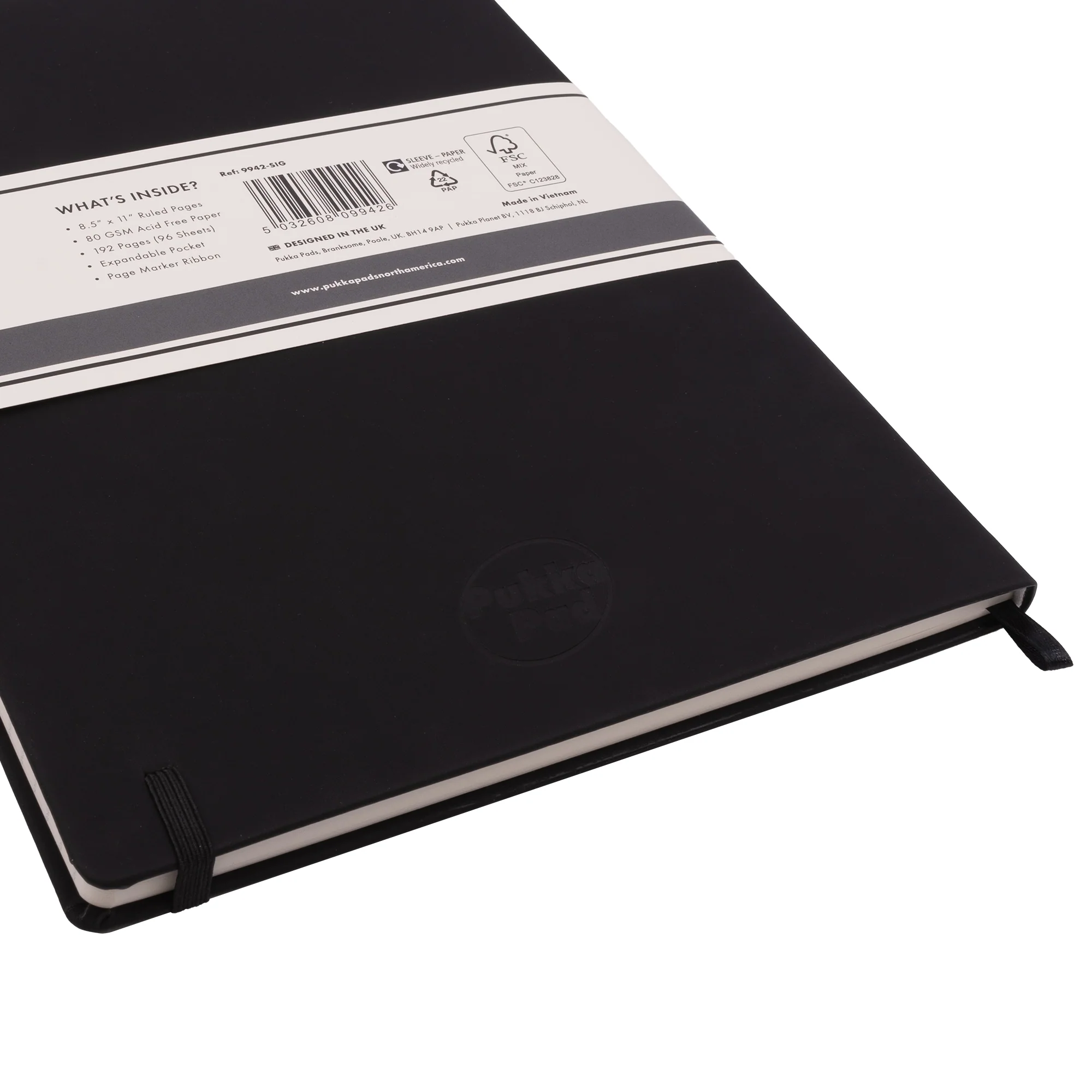 Soft Cover Letter Size Notebook College Ruled in Black - Image 3